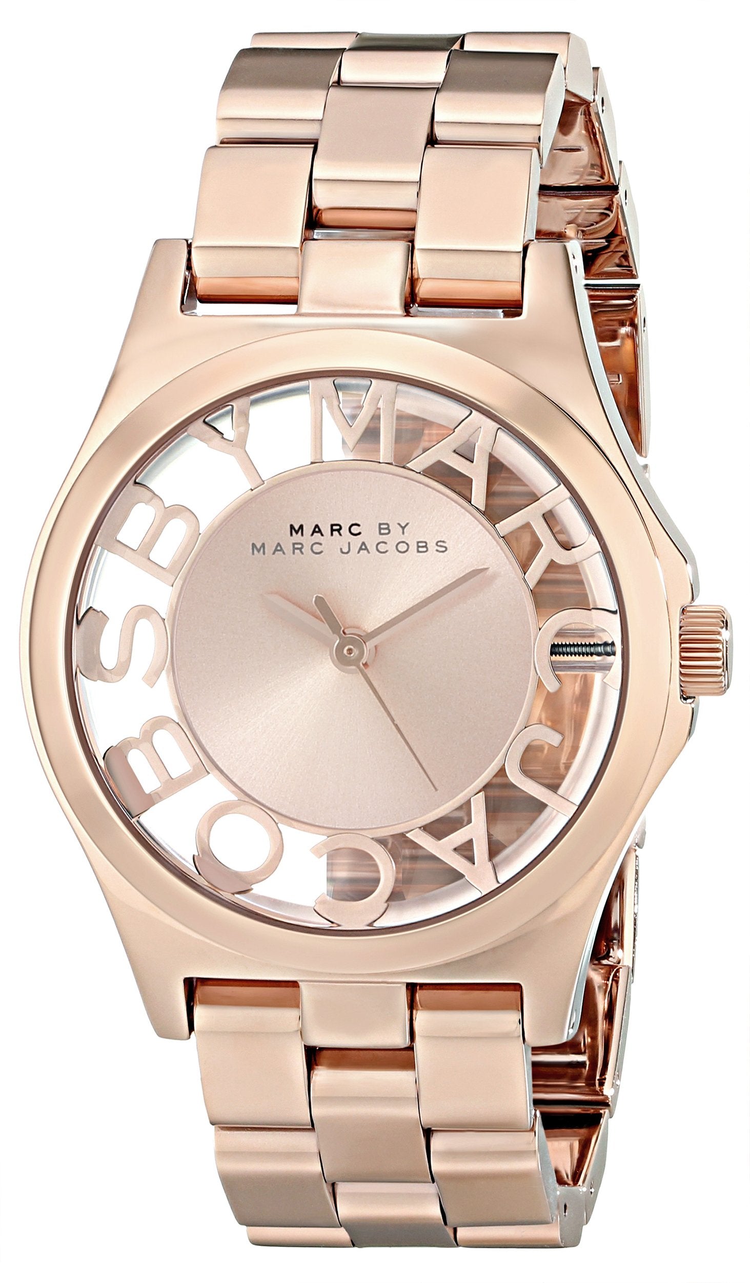 Marc Jacobs Henry Rose Gold Dial Rose Gold Steel Strap Watch for Women - MBM3293