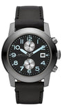 Marc Jacobs Larry Chronograph Black Dial Black Leather Strap Watch for Men - MBM5054