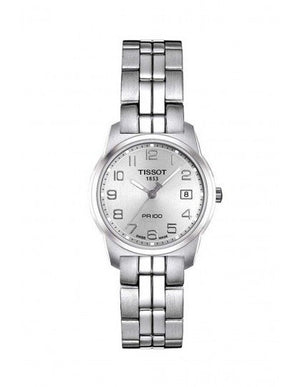 Tissot T Classic PR100 Silver Dial Silver Steel Strap Watch For Women - T049.210.11.032.00