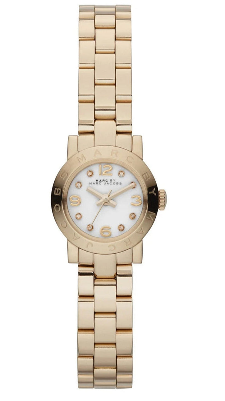 Marc Jacobs Amy Dinky White Dial Gold Steel Strap Watch for Women - MBM3226