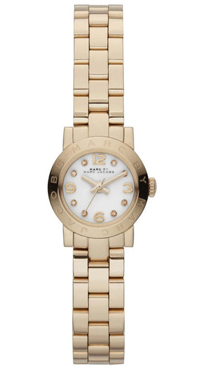 Marc Jacobs Amy Dinky White Dial Gold Steel Strap Watch for Women - MBM3226