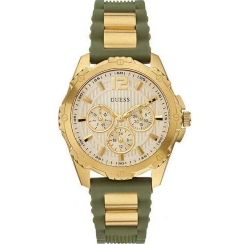 Guess Interpid 2 Golden Dial Two Tone Silicon Strap Watch For Women - W0325L5