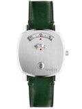 Gucci Grip Quartz Silver Dial Green Leather Strap Unisex Watch - YA157406