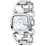 Gucci G-Class Mother of Pearl Dial Silver Steel Strap Watch For Women - YA125404