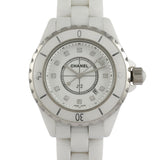 Chanel J12 Diamonds Ceramic White Dial White Steel Strap Watch for Women - J12 H1628
