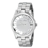 Marc Jacobs Henry Transparent Silver Dial Silver Steel Strap Watch for Women - MBM3205