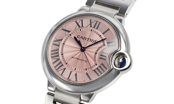 Cartier Ballon Bleu De Cartier Pink Dial Silver Steel Strap Watch for Women - W6920041