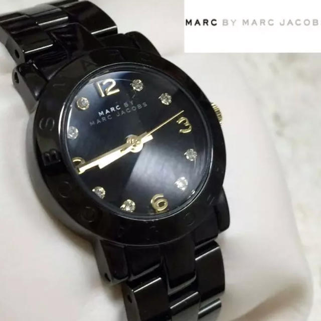 Marc Jacobs Amy Black Dial Black Steel Strap Watch for Women - MBM8595