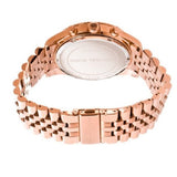 Michael Kors Lexington Chronograph White Dial Rose Gold Steel Strap Watch For Women - MK8313
