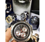 Maserati SFIDA Chronograph Black Silver Dial Black Rubber Strap Watch For Men - R8851123001