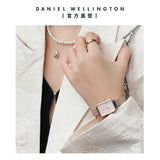 Daniel Wellington Quadro Pressed Melrose Pink Dial Pink Mesh Bracelet Watch For Women - DW00100510