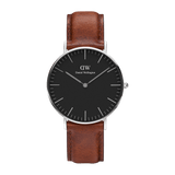 Daniel Wellington Classic Petite St Mawes Black Dial Brown Leather Strap Watch For Women - DW00100181