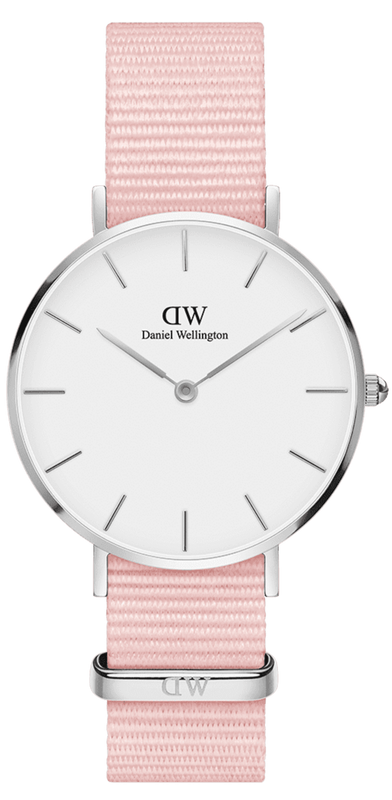 Daniel Wellington Classic Petite Rosewater White Dial Pink NATO Strap Watch For Women - DW001000318