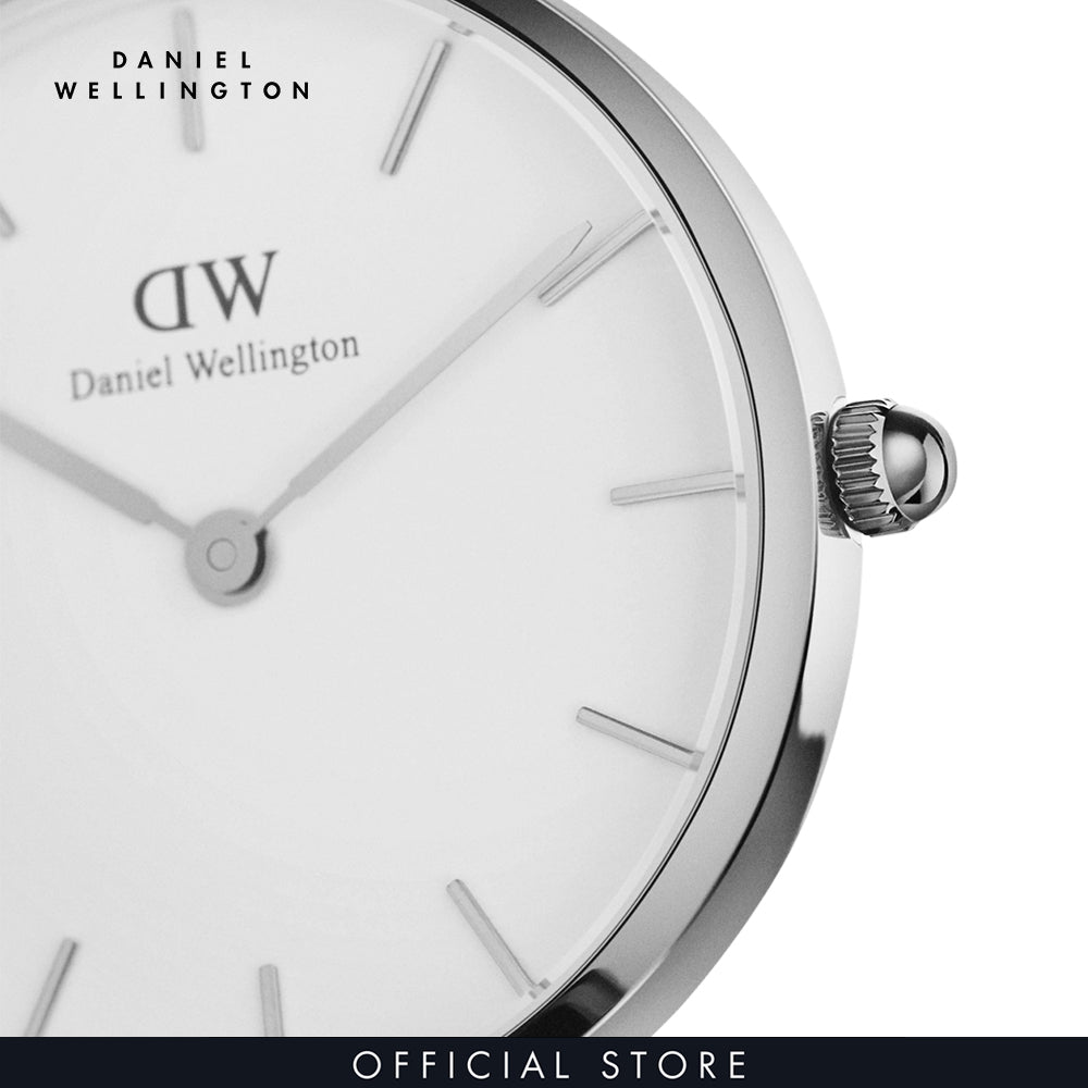 Daniel Wellington Classic Petite Cornwall White Dial Black Nylon Strap Watch For Women - DW00100252
