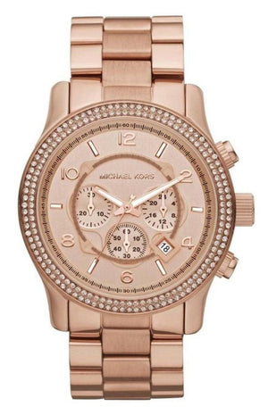 Michael Kors Dylan Rose Gold Dial Rose Gold Steel Strap Watch for Women - MK5576