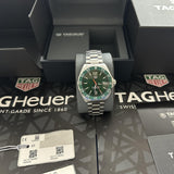 Tag Heuer Formula 1 Quartz Green Dial Silver Steel Strap Watch for Men - WAZ1017.BA0842