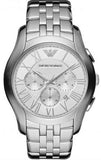 Emporio Armani Velente Chronograph Quartz Silver Dial Silver Steel Strap Watch For Men - AR1702