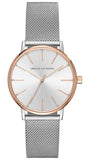 Armani Exchange Lola Analog White Dial Silver Mesh Strap Watch For Women - AX5537