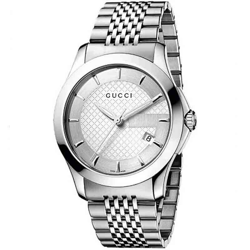 Gucci G Timeless Silver Dial Silver Steel Strap Watch For Men - YA126401