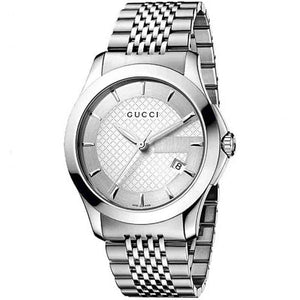 Gucci G Timeless Silver Dial Silver Steel Strap Watch For Men - YA126401