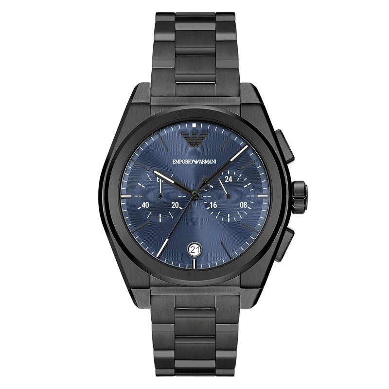 Emporio Armani Analog Chronograph Blue Dial Silver Steel Strap Watch For Men - AR11561
