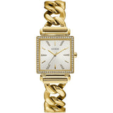 Guess Vanity Diamonds Silver Dial Gold Steel Strap Watch for Women - W1030L2