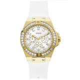 Guess Venus Diamonds White Dial White Rubber Strap Watch for Women - GW0118L5