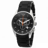 Emporio Armani Sportivo Chronograph Black Dial Black Strap Watch For Men - AR5858