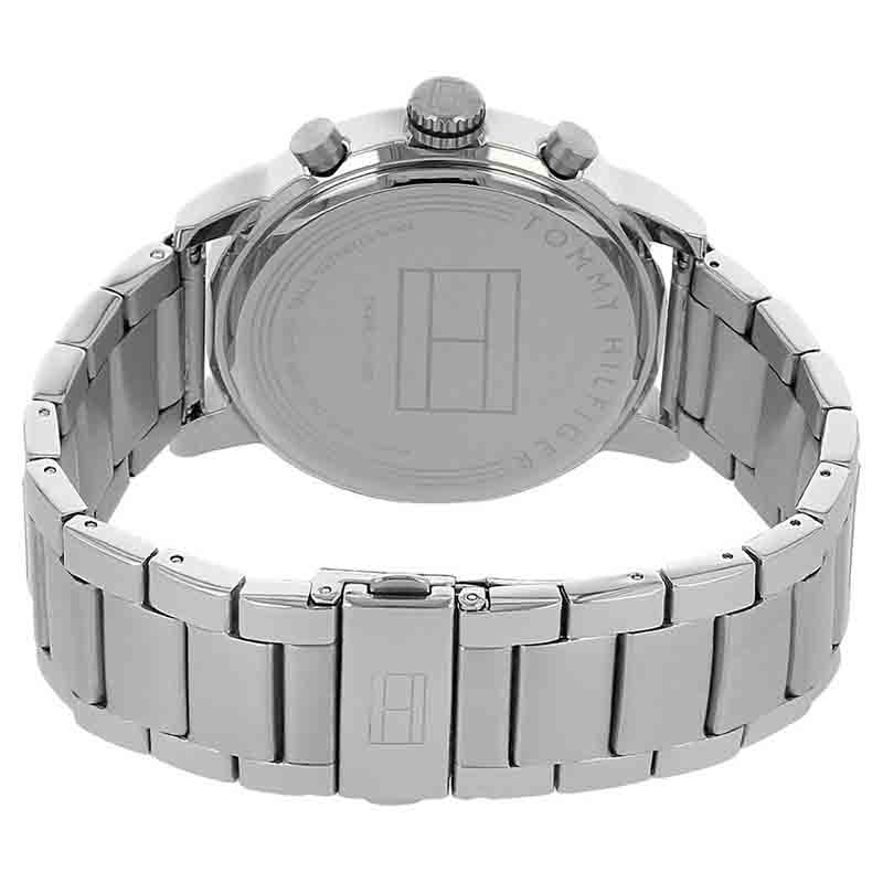 Tommy Hilfiger Jake Chronograph Black Dial Silver Steel Strap Watch for Men - 1791234