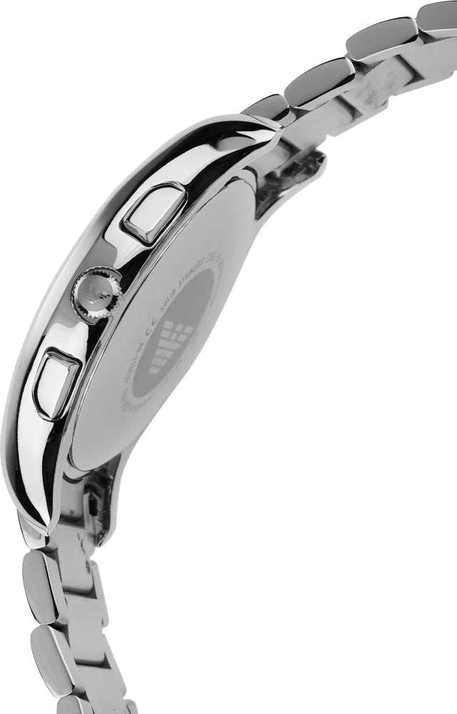 Emporio Armani Valente Chronograph Quartz Black Dial Silver Steel Strap Watch For Men - AR11083