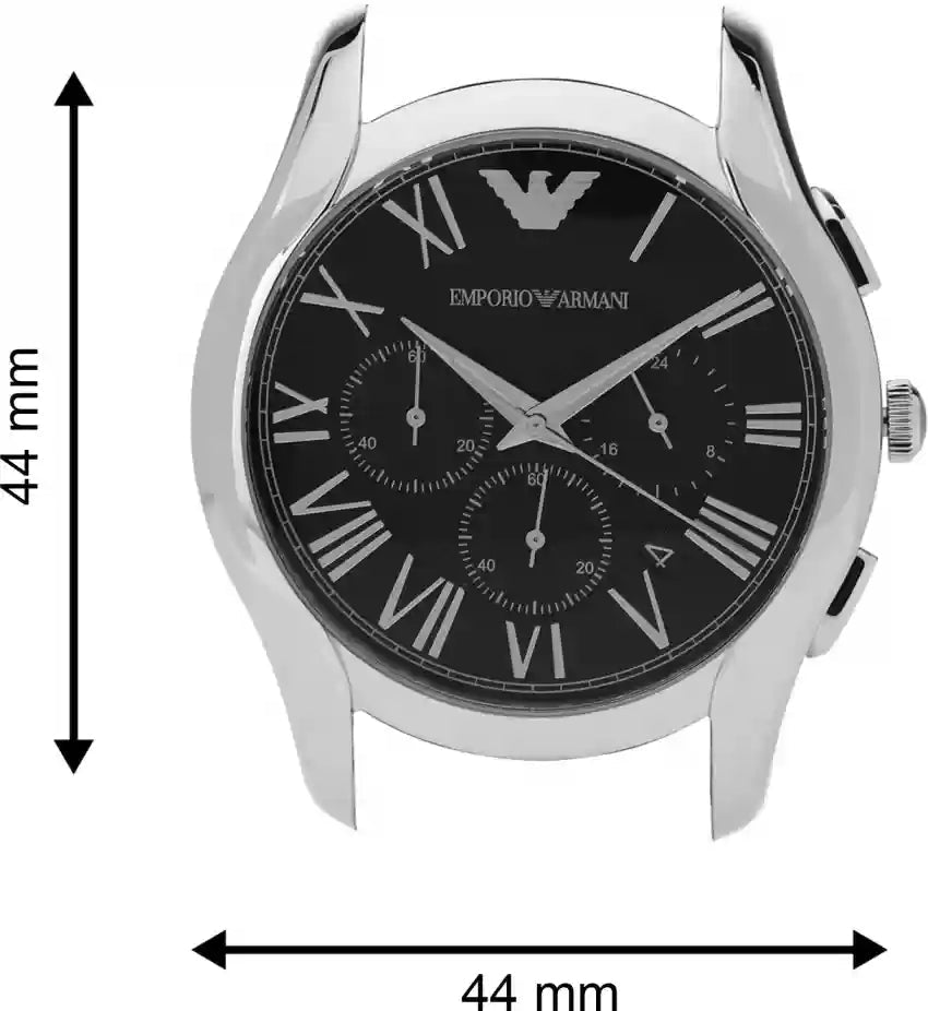 Emporio Armani Valente Chronograph Quartz Black Dial Silver Steel Strap Watch For Men - AR11083