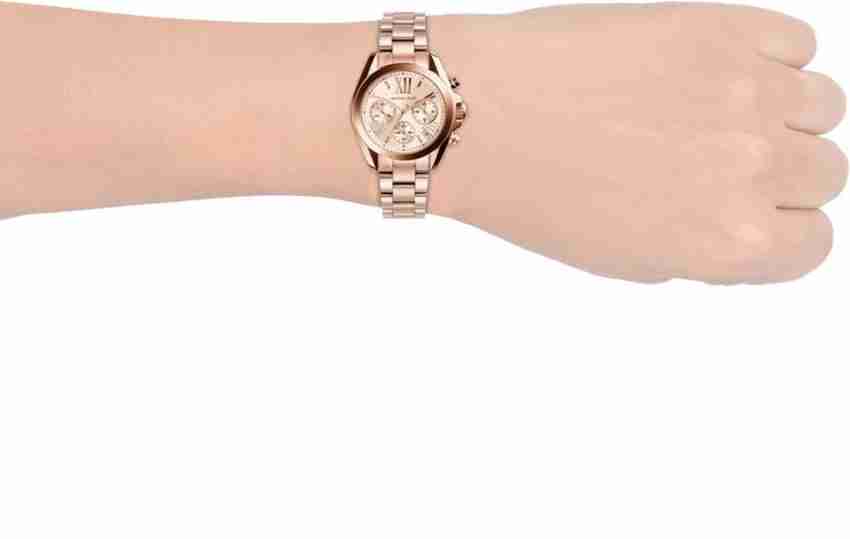 Michael Kors Bradshaw Chronograph Rose Gold Dial Rose Gold Steel Strap Watch for Women - MK5799