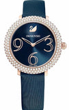 Swarovski Crystal Frost Blue Dial Blue Leather Strap Watch for Women - 5484061