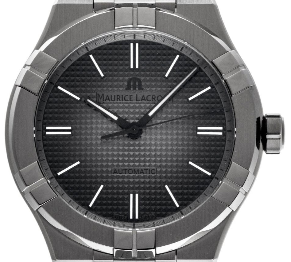 Maurice Lacroix Aikon Automatic Gunmetal Dial Black Rubber Strap Watch For Men - AI6008-PVB00-330-2