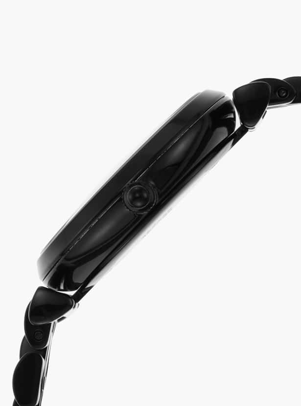 Emporio Armani Gianni T Bar All Black Diamond Dial Watch For Women - AR11245