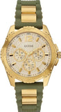 Guess Interpid 2 Golden Dial Two Tone Silicon Strap Watch For Women - W0325L5