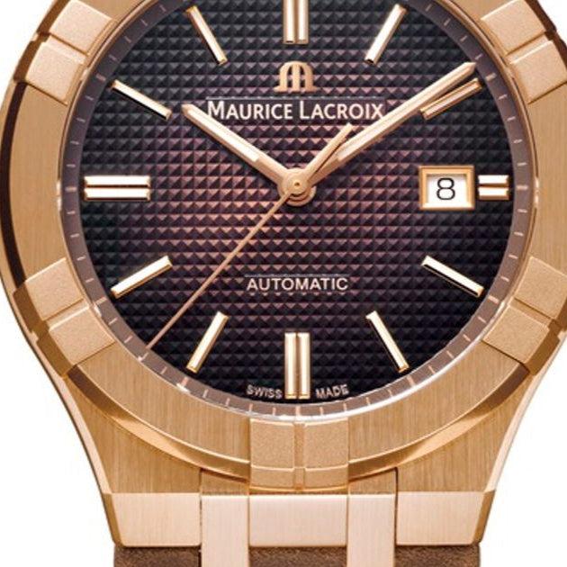 Maurice Lacroix Aikon Automatic Brown Dial Brown Leather Strap Watch For Men - AI6008-BRZ01-730-3