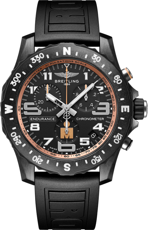 Breitling Endurance Pro Ironman Black Dial Black Rubber Strap Watch for Men - X823101B1B1S1