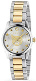 Gucci G Timeless Quartz Silver Dial Two Tone Steel Strap Watch For Women - YA126596