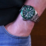 Tag Heuer Aquaracer Calibre 5 Green Dial Silver Steel Strap Watch for Men - WAY201S.BA0927