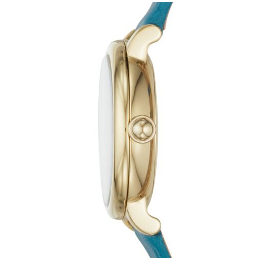 Marc Jacobs Roxy Silver Dial Green Leather Strap Watch for Women - MJ1633