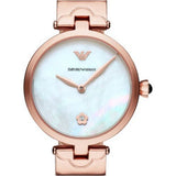 Emporio Armani Arianna White Mother of Pearl Dial Rose Gold Steel Strap Watch For Women - AR11236