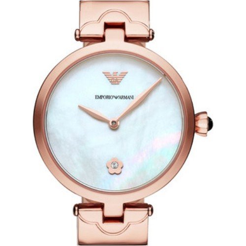 Emporio Armani Mother of Pearl Dial Rose Gold Steel Strap Watch For Women - AR11236