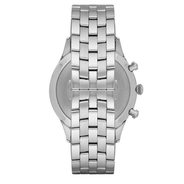 Emporio Armani Chronograph Black Dial Silver Steel Strap Watch For Men - AR11017