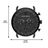 Emporio Armani Aviator Chronograph Black Dial Black Mesh Bracelet Watch For Men - AR11264