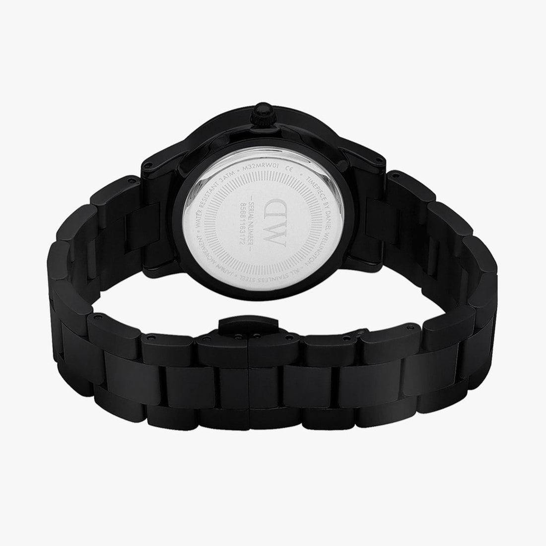 Daniel Wellington Iconic Link Ceramic Black Dial Black Steel Strap Watch For Women - DW00100414