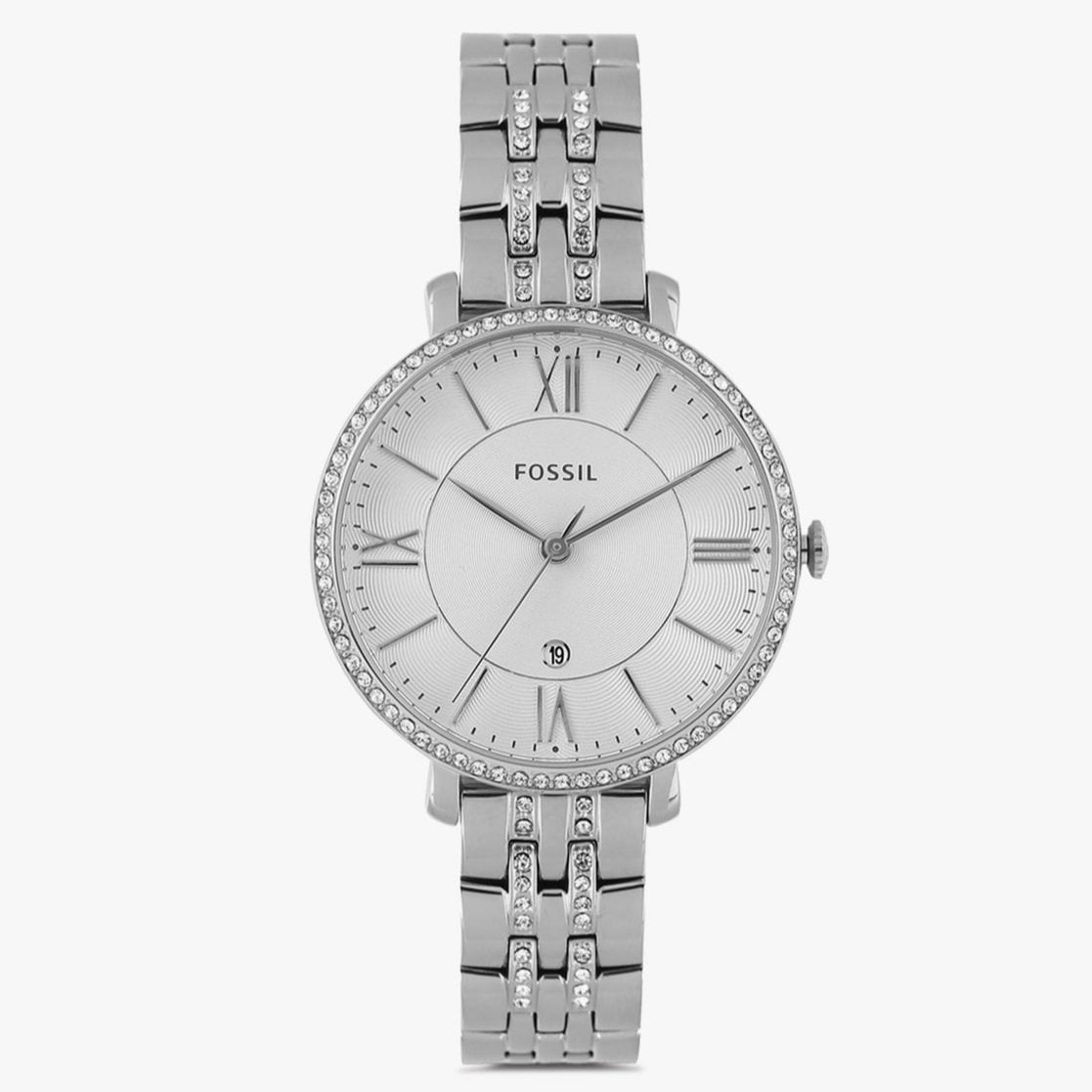 Fossil Jacqueline White Dial Silver Steel Strap Watch for Women - ES3545