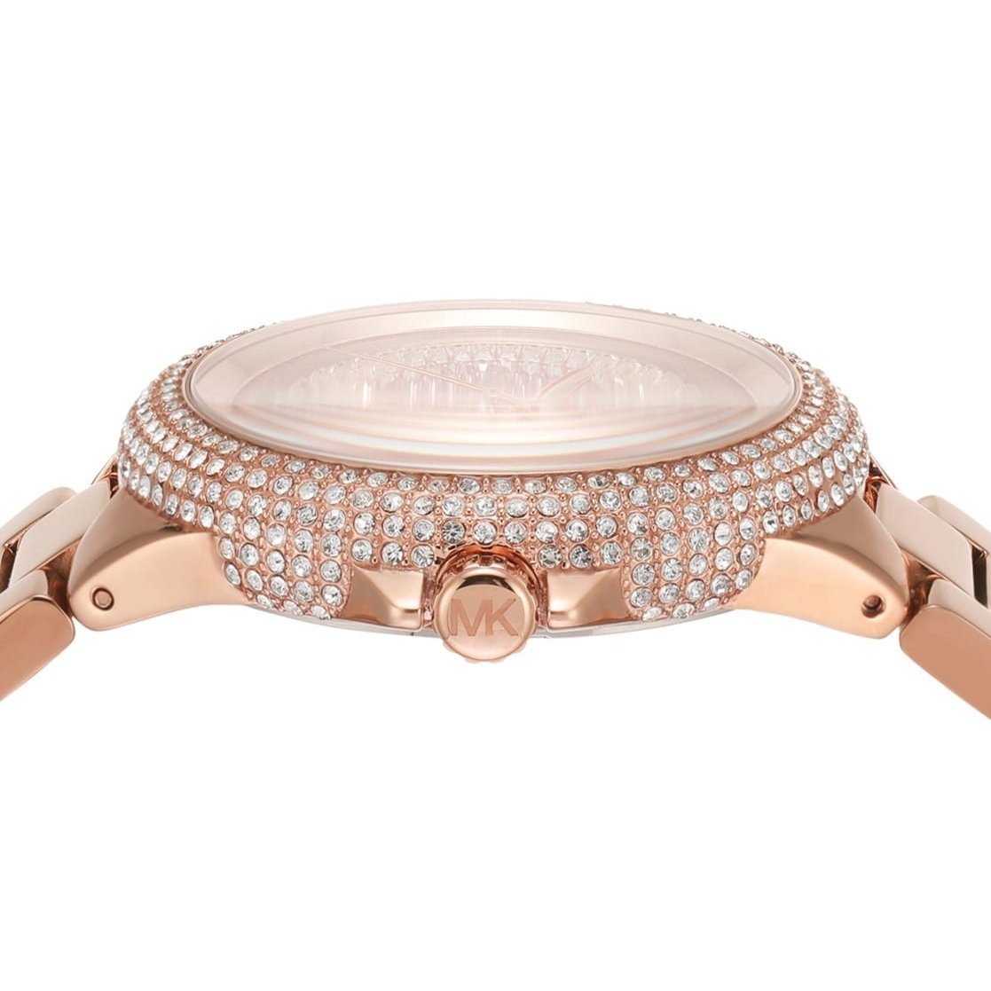 Michael Kors Camille Analog Pink Dial Rose Gold Steel Strap Watch for Women - MK7340