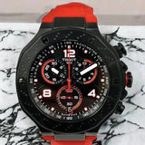 Tissot T Race Chronograph Black Dial Red Rubber Strap Watch For Men - T141.417.37.057.01