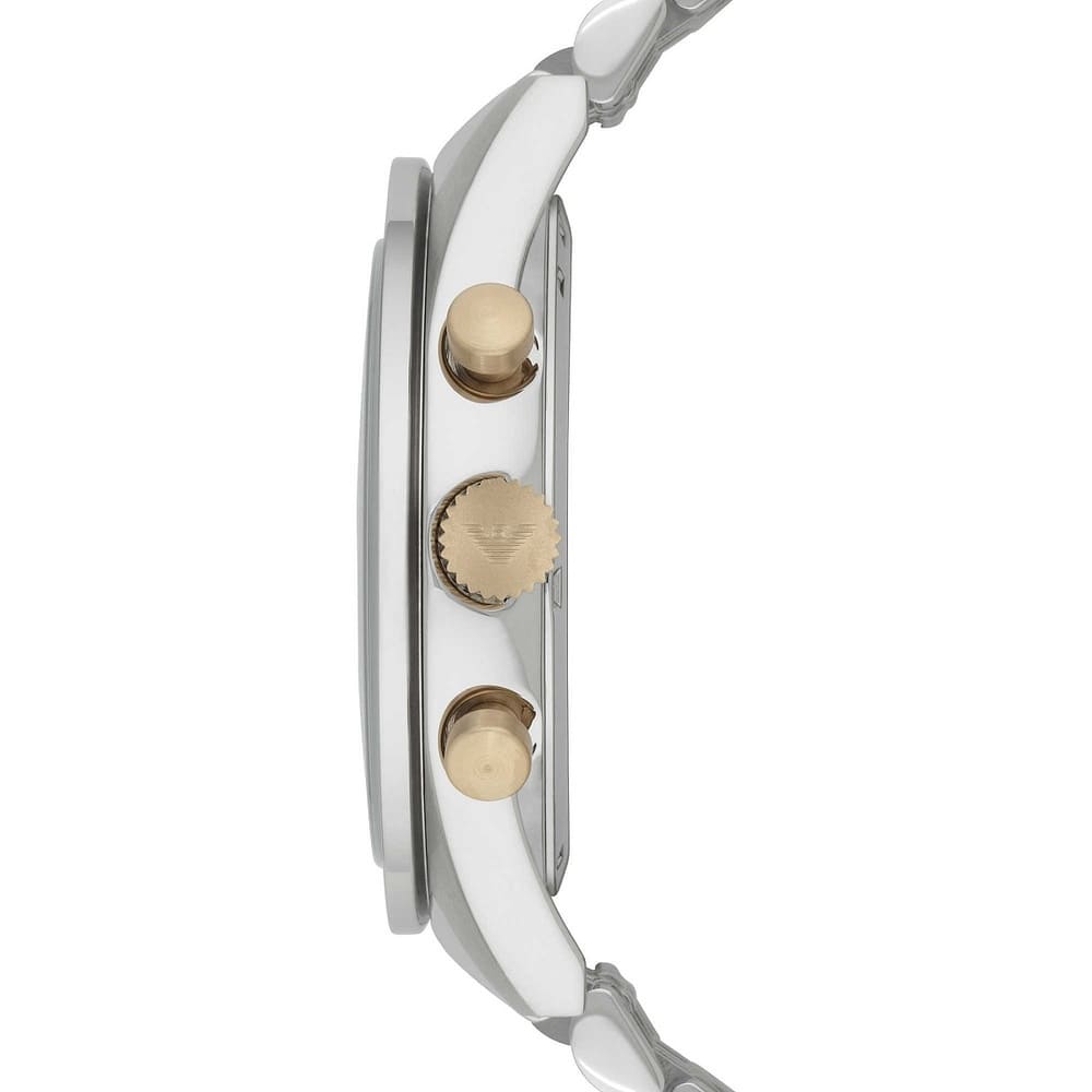 Emporio Armani Tazio Chronograph Blue Dial Two Tone Stainless Steel Watch For Men - AR6088